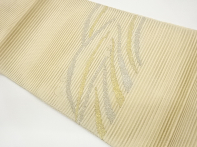 JAPANESE KIMONO / RAUSE SPELLING ABSTRACT ROUGH WAVE PATTERN WOVEN NAG